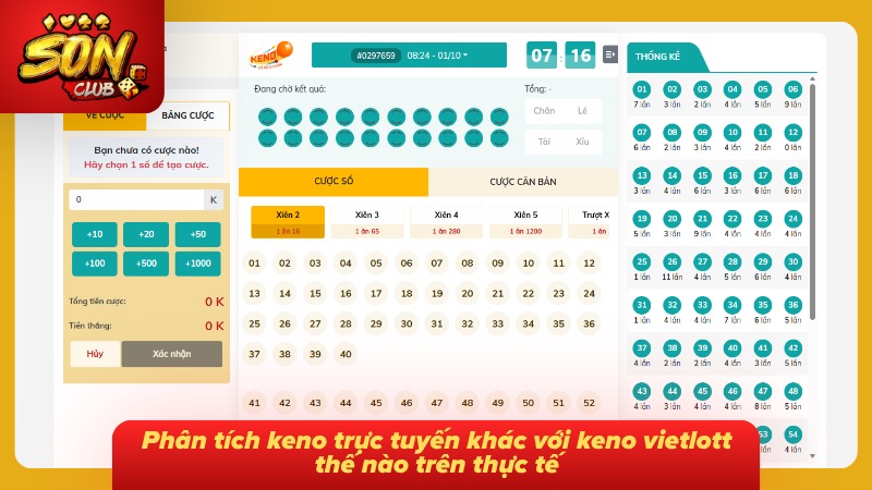 Keno Sonclub – Cẩm Nang Chơi Keno & Cách Tính Thưởng 4 So sánh Keno trực tuyến và Keno Vietlott qua những điểm khác biệt