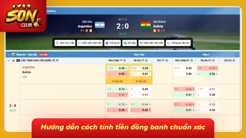 Kèo Chấp Hòa Sonclub: Cẩm Nang Cá Cược Toàn Tập Từ Cao Thủ 3 Công thức tính tiền kèo đồng banh dễ hiểu